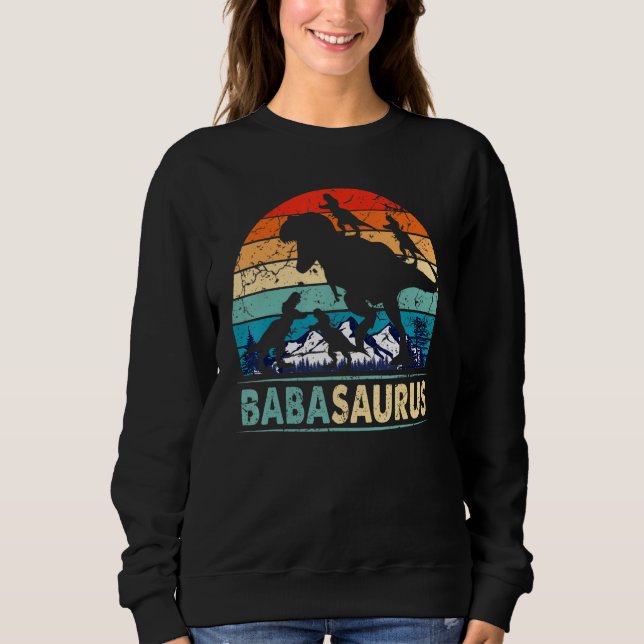 Sweatshirt Babasaurus T Rex Baba Dinosaur 4 Enfants Da Père (Devant)