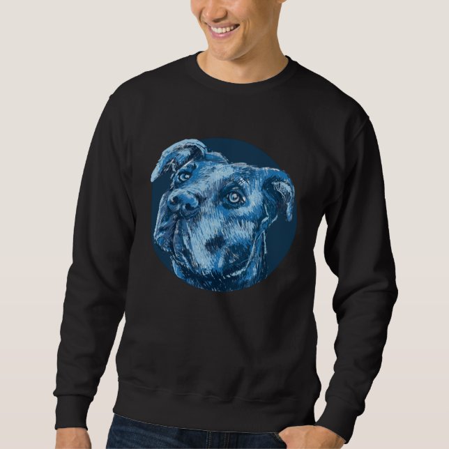 Sweatshirt Baby Boxer Dog in Blue for Men Women Children (Devant)