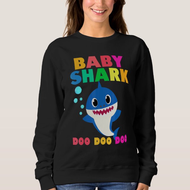 Sweatshirt Baby Shark Doo Doo Baby Maman Papa Enfants (Devant)