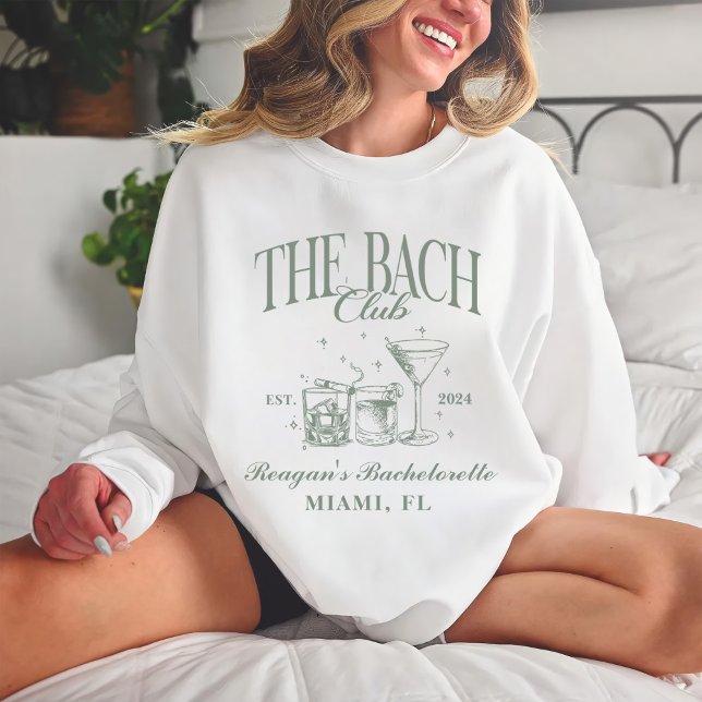 Sweatshirt Bach Club Personnalisé Bachelorette Retro Cocktail (Créateur téléchargé)