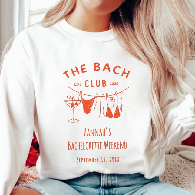 Sweatshirt Bachelorette à cocktail orange tiré à la main (Créateur téléchargé)