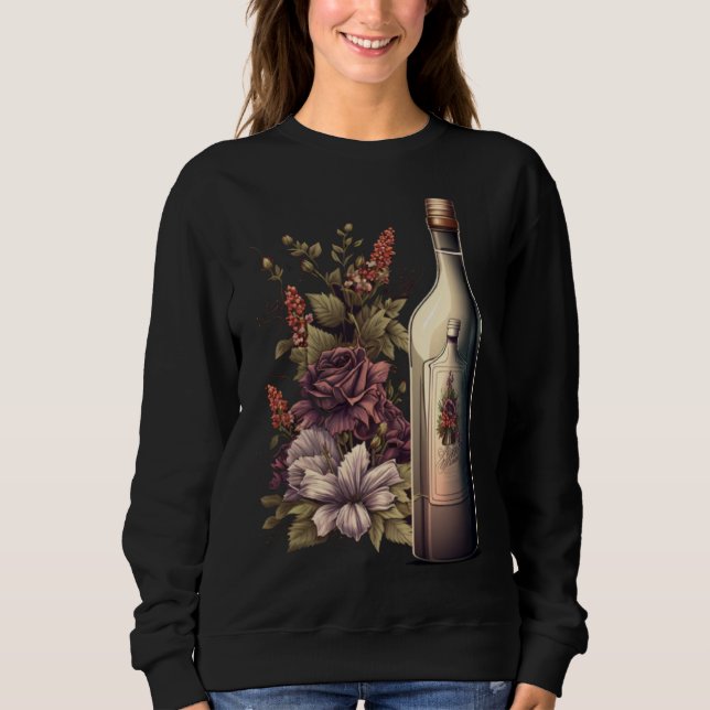 Sweatshirt Bachelorette Party Wine Bridal Flowers Bride Bride (Devant)