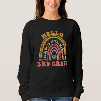 Sweatshirt Back To School Hello 3rd Grade Rainbow Teachers St
