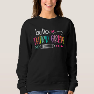 Sweatshirt Back To School Hello Third 3rd Grade For Kids Boy