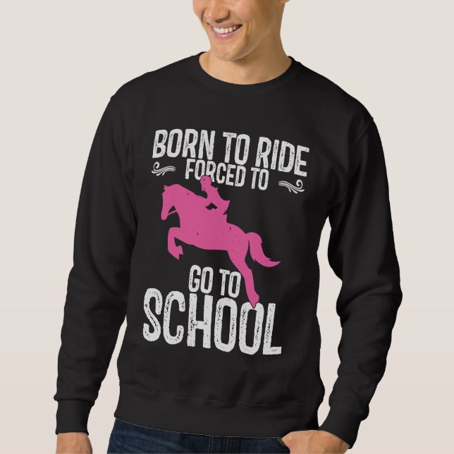 Sweatshirt Back To School Horseback Riding Girl Horse (Devant)