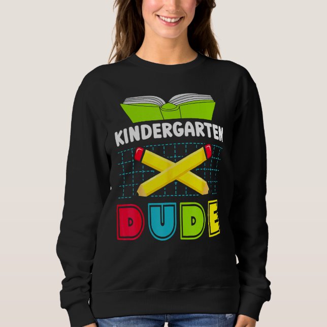 Sweatshirt Back To School Kindergarten Dude Pencil Boys Kids (Devant)