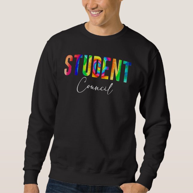 Sweatshirt Back To School Student Council Retro tie dye (Devant)