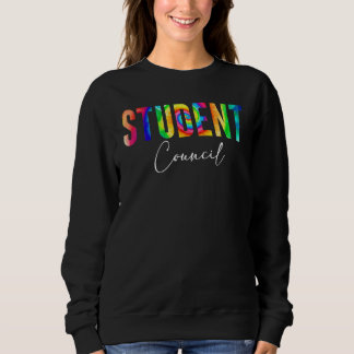 Sweatshirt Back To School Student Council Retro tie dye