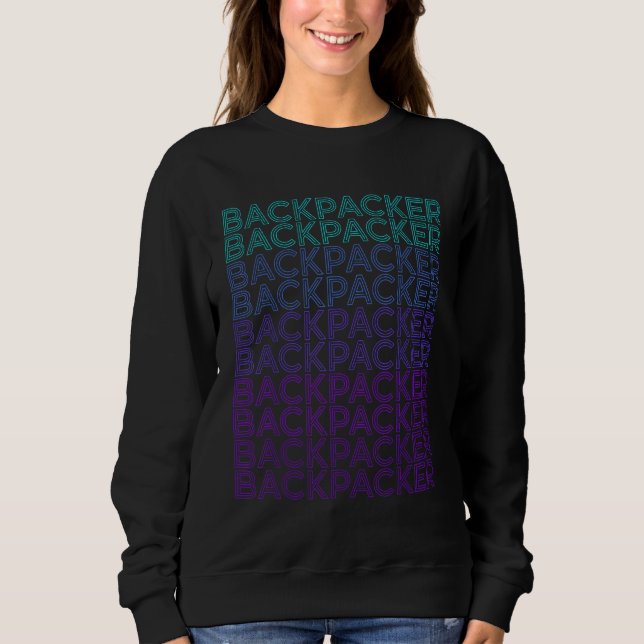 Sweatshirt Backpacker Backpacking Retro Travel (Devant)