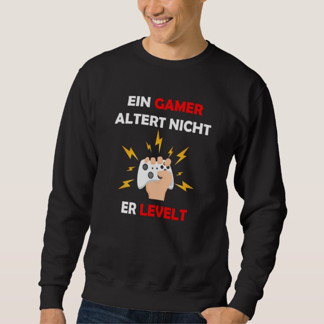 Sweatshirt Backprint A gamer does not age it levels (Devant)