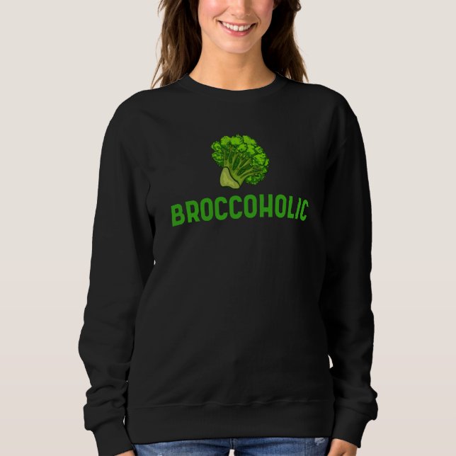 Sweatshirt Backprint Broccholic Healthy Vegetables Meatless V (Devant)