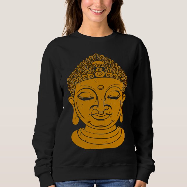 Sweatshirt Backprint Buddha Head Meditation and Yoga (Devant)