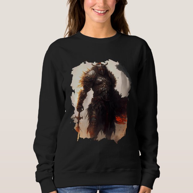 Sweatshirt Backprint The epic warrior bravery in the dark (Devant)