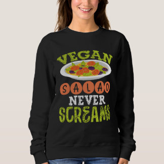 Sweatshirt Backprint Vegan Salad Never Screams Veganism