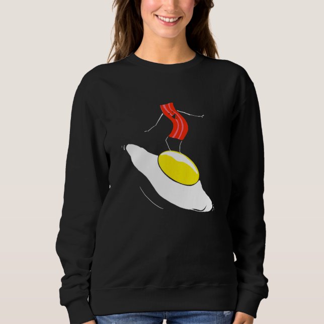 Sweatshirt Bacon Et Oeufs Surf Oeuf Crispy Petit Déjeuner Sur (Devant)