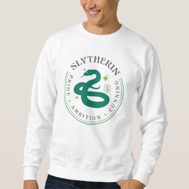 Sweatshirt Badge de fierté de la maison serpent vert SLYTHERI (Devant)