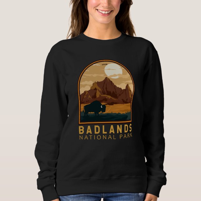 Sweatshirt Badlands National Park Emblem Vintage (Devant)