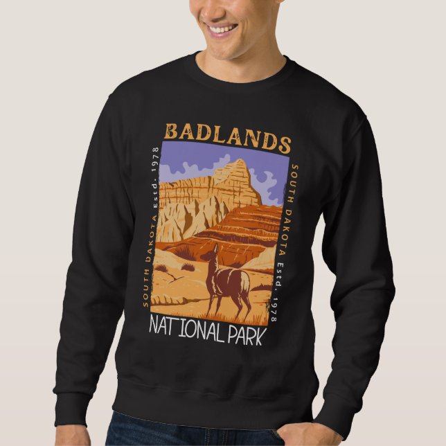 Sweatshirt Badlands National Park South Dakota Distants (Devant)