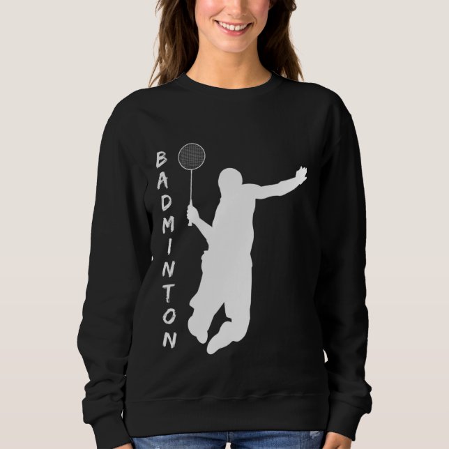 Sweatshirt Badminton Racquet Sport Man Boy Strokes (Devant)