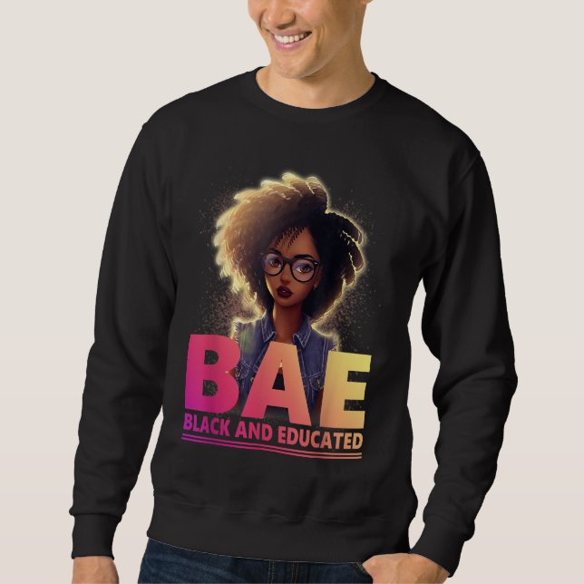 Sweatshirt BAE Noir et instruit Mois de l'histoire des Noirs (Devant)