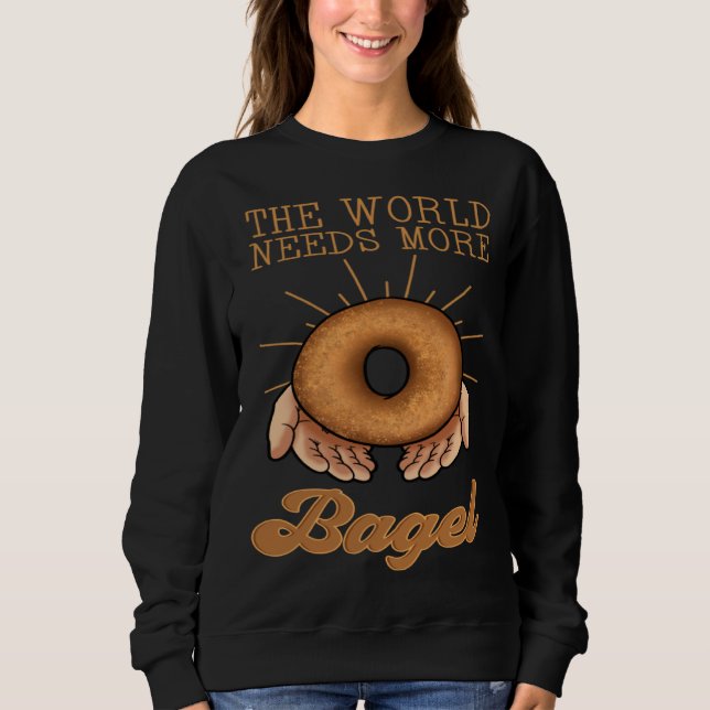 Sweatshirt Bagel Baker Roll  Ring Shaped Baked Jewish Bread B (Devant)