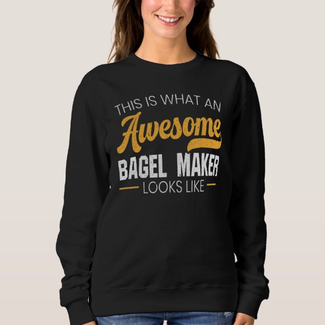 Sweatshirt Bagel Maker Footy Pain Boulangerie Nourriture Sésa (Devant)