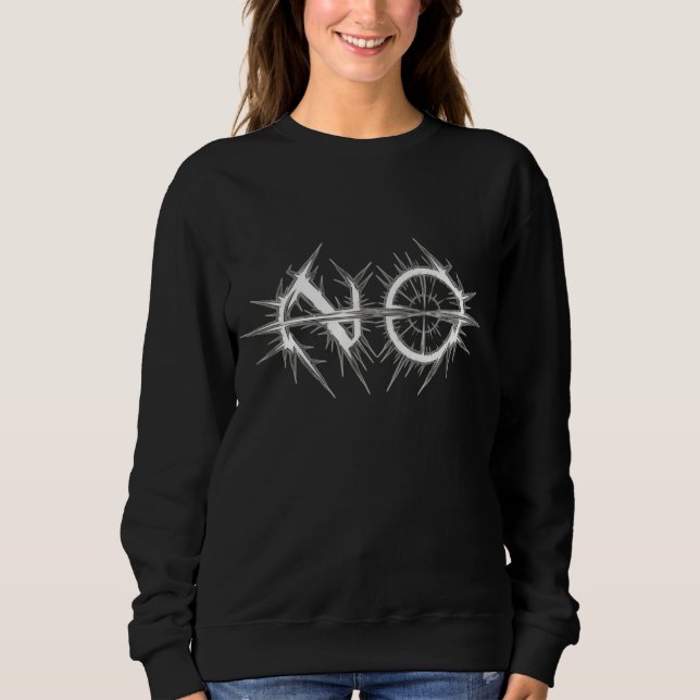 Sweatshirt Bague "NON" à picots et barre oblique (Devant)