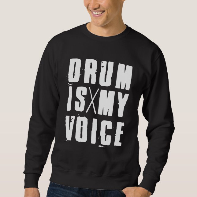 Sweatshirt Baguette est ma voix Baguettes pour percussionnist (Devant)