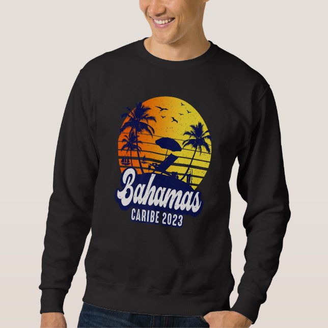 Sweatshirt Bahamas 2023 Caribe Sunset Beach Retro Premium (Devant)