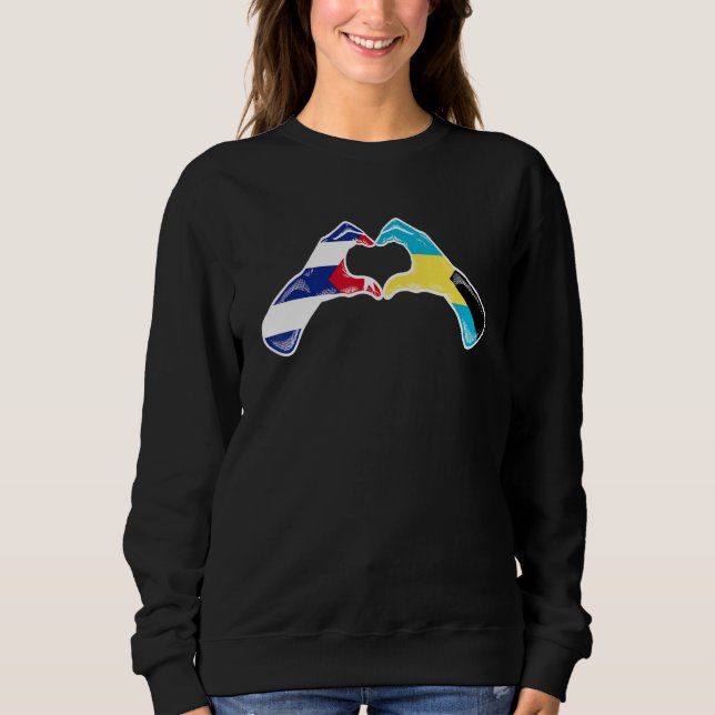 Sweatshirt Bahamas Cuba Flag Bahamians Cuban Heart (Devant)