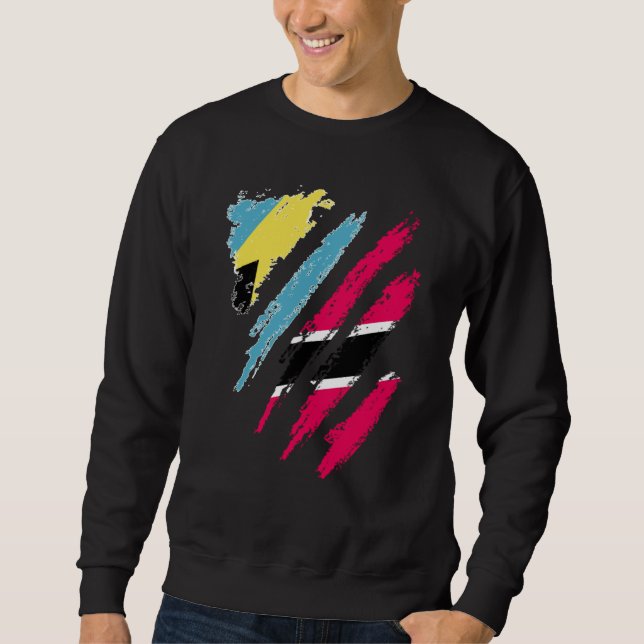 Sweatshirt Bahamas Flag Trinidad&Tobago Grown Patriot Country (Devant)