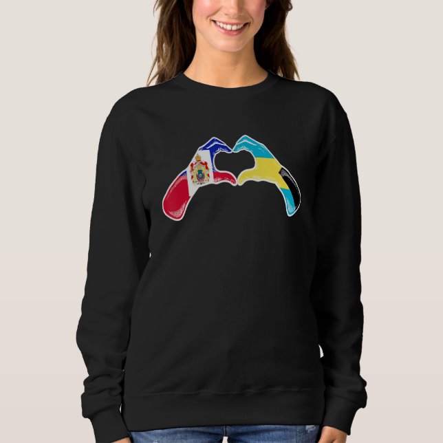 Sweatshirt Bahamas Haiti Flag Bahamians Haitian Heart (Devant)