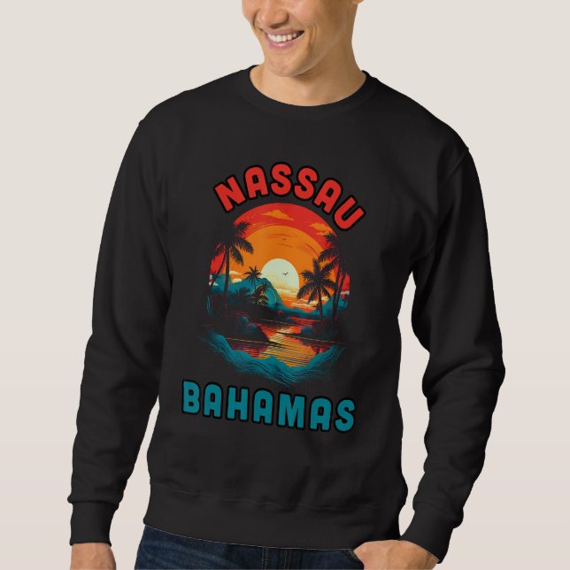 Sweatshirt Bahamas Tropical Sunset beach Souvenir Vacation (Devant)