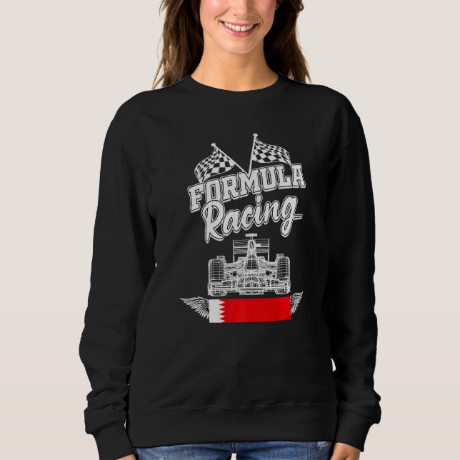 Sweatshirt Bahrain Auto Race Bahrain Flag Formula Racing Car  (Devant)