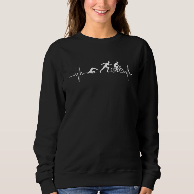 Sweatshirt Baignade à vélo Triathlon Heartbeat Life L (Devant)