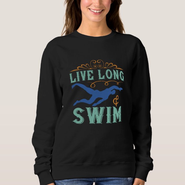 Sweatshirt Baignade - Vivre longue et nager (Devant)