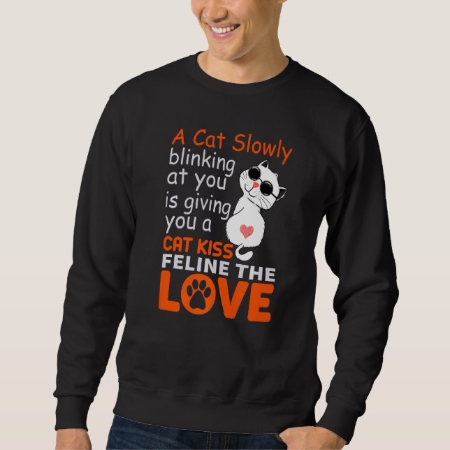 Sweatshirt Baisers De Chat Et Feline Amour Drôle Chat (Devant)
