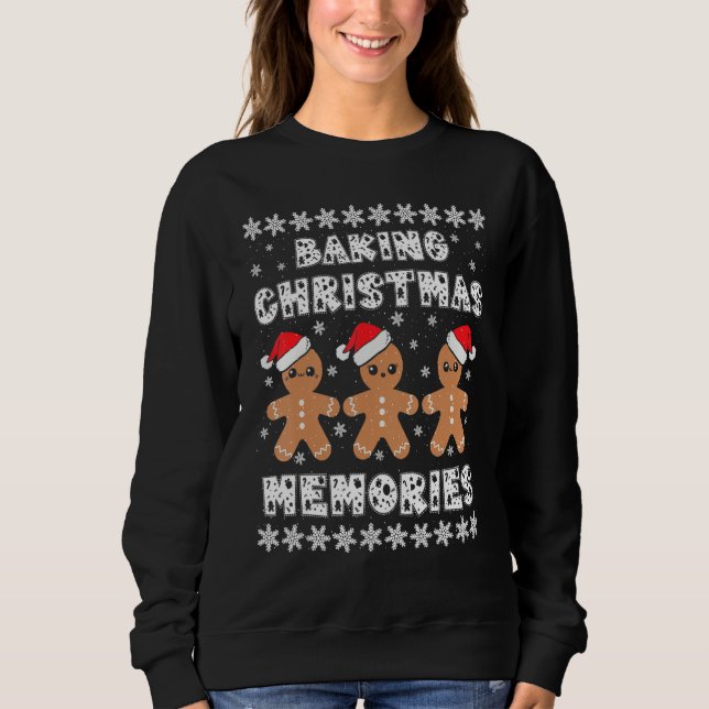 Sweatshirt Baking Christmas Memories Gingerbread Men With Xma (Devant)