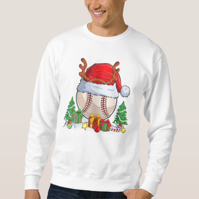 Sweatshirt Bal de baseball Santa Hat (Devant)