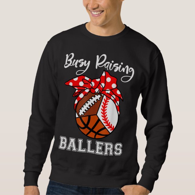 Sweatshirt Bal De Montée Occupé Ballers Funny Baseball Baseba (Devant)