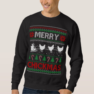 Sweatshirt Balade de poulets Père Noël Sleigh Agriculteurs No