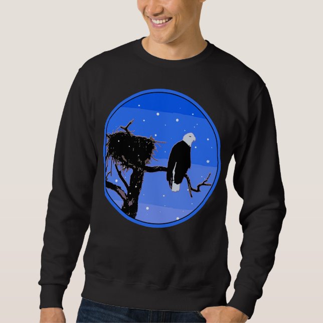 Sweatshirt Bald Eagle en hiver - Art original de la faune (Devant)