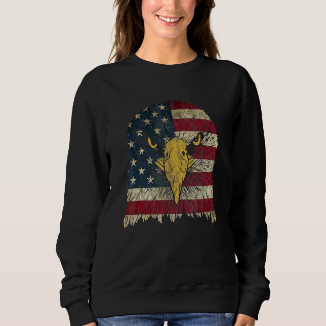 Sweatshirt Bald Eagle Enfants Garçons Hommes Américain Drapea (Devant)