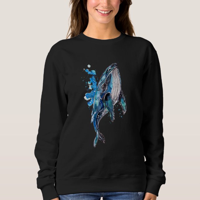 Sweatshirt Baleine à bosse bleue (Devant)