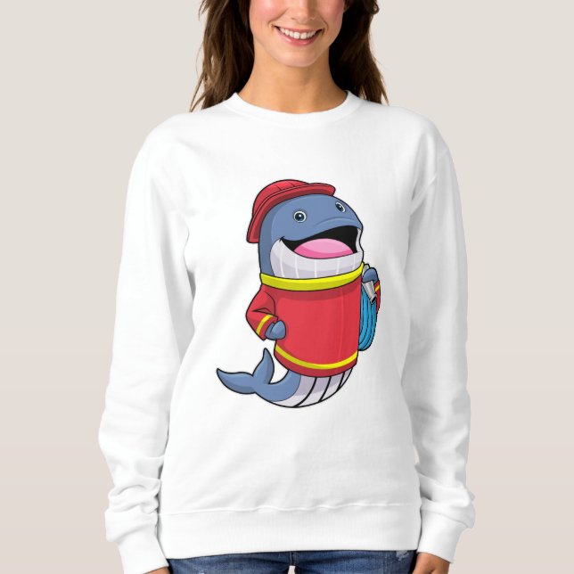 Sweatshirt Baleine comme pompier avec tuyau (Devant)