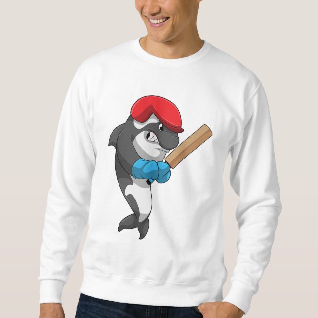 Sweatshirt Baleine tueuse au cricket avec chauve-souris de cr (Devant)