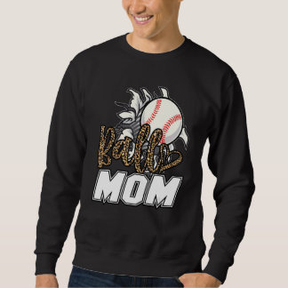 Sweatshirt Ball Mom Leopard Baseball Softball Mama Women Moth
