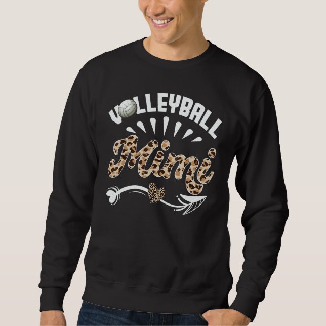 Sweatshirt Ball Mom Mother's Day  Volleyball Mimi Leopard (Devant)