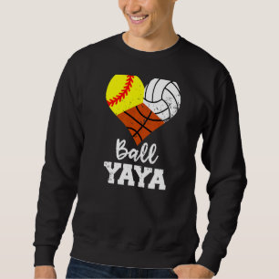 Sweatshirt Ball Yaya Heart Softball Volley-ball Basket-ball Y