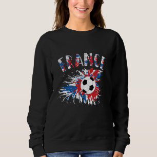 Sweatshirt Balle de foot grunge drapeau de la France